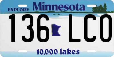 MN license plate 136LCO