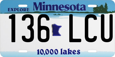 MN license plate 136LCU