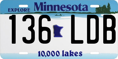 MN license plate 136LDB