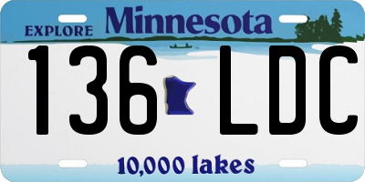 MN license plate 136LDC
