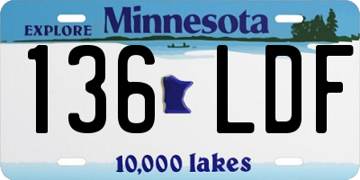 MN license plate 136LDF