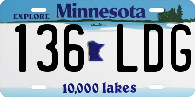 MN license plate 136LDG