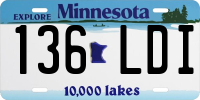 MN license plate 136LDI