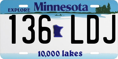 MN license plate 136LDJ