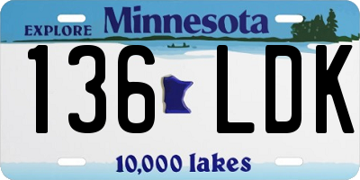 MN license plate 136LDK