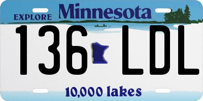 MN license plate 136LDL