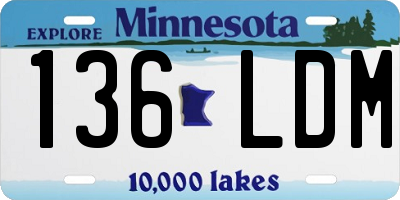 MN license plate 136LDM