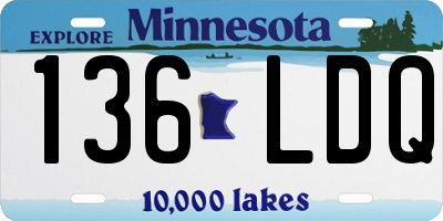 MN license plate 136LDQ