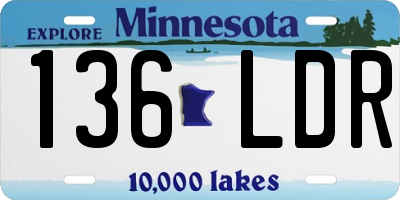 MN license plate 136LDR