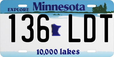 MN license plate 136LDT