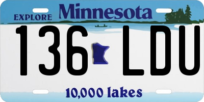 MN license plate 136LDU