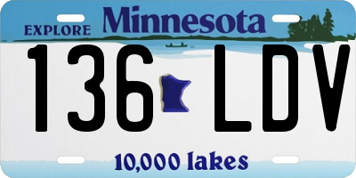 MN license plate 136LDV