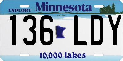 MN license plate 136LDY