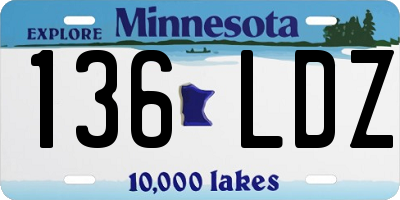 MN license plate 136LDZ