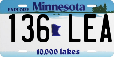 MN license plate 136LEA