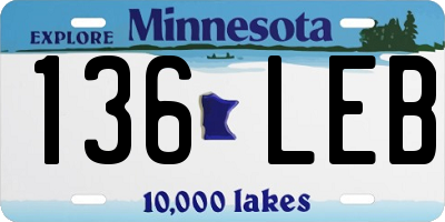 MN license plate 136LEB
