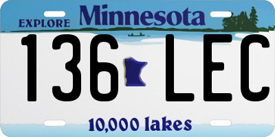 MN license plate 136LEC