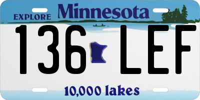 MN license plate 136LEF