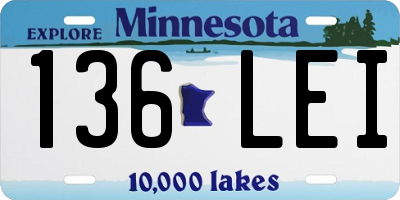 MN license plate 136LEI