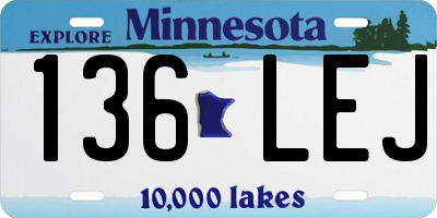 MN license plate 136LEJ