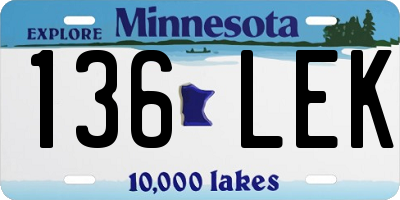 MN license plate 136LEK