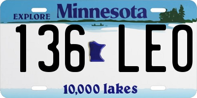 MN license plate 136LEO