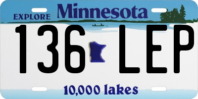MN license plate 136LEP