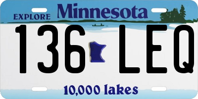 MN license plate 136LEQ