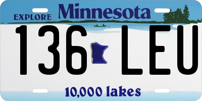 MN license plate 136LEU