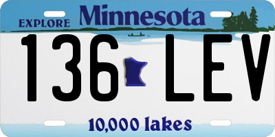 MN license plate 136LEV