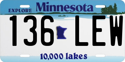 MN license plate 136LEW