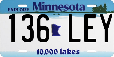 MN license plate 136LEY