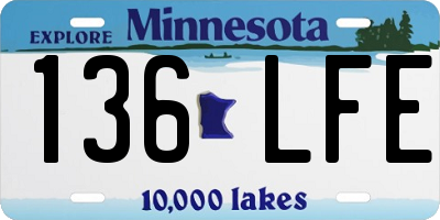 MN license plate 136LFE