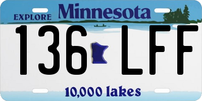 MN license plate 136LFF