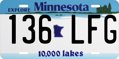 MN license plate 136LFG