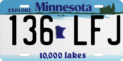 MN license plate 136LFJ