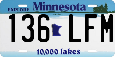 MN license plate 136LFM