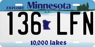 MN license plate 136LFN