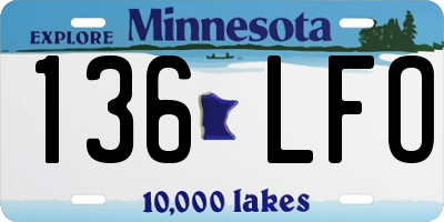 MN license plate 136LFO