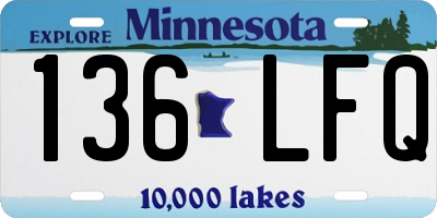 MN license plate 136LFQ