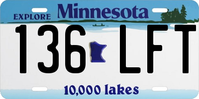 MN license plate 136LFT