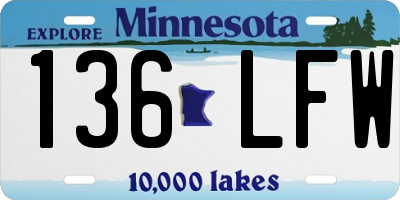 MN license plate 136LFW