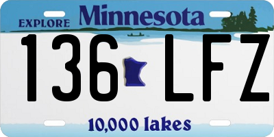 MN license plate 136LFZ