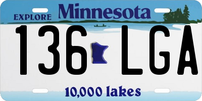 MN license plate 136LGA