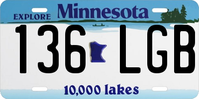 MN license plate 136LGB