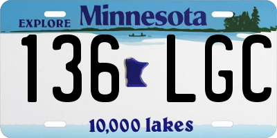 MN license plate 136LGC