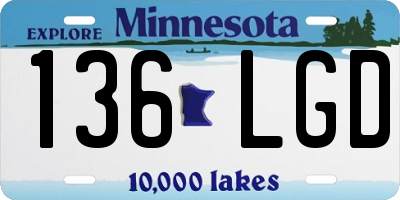MN license plate 136LGD