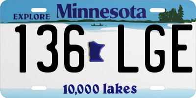 MN license plate 136LGE