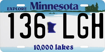 MN license plate 136LGH