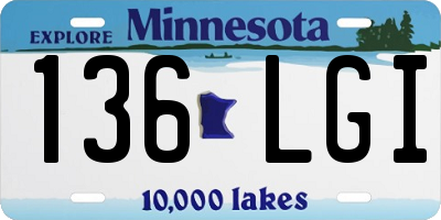 MN license plate 136LGI